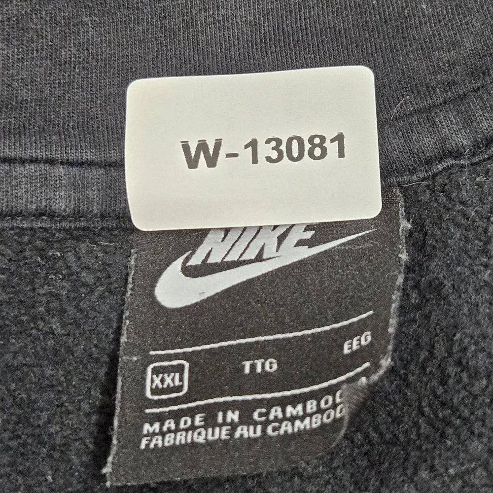 Nike Men Hoodie XXL Black Graphic Fleece AOP Logo Allover Print READ